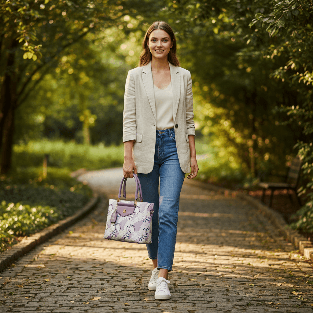 Womens Bag Three Compartments | Purple 