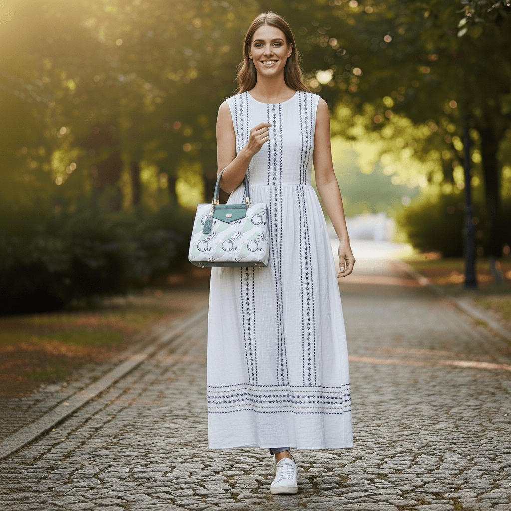 Womens Bag Three Compartments | Green