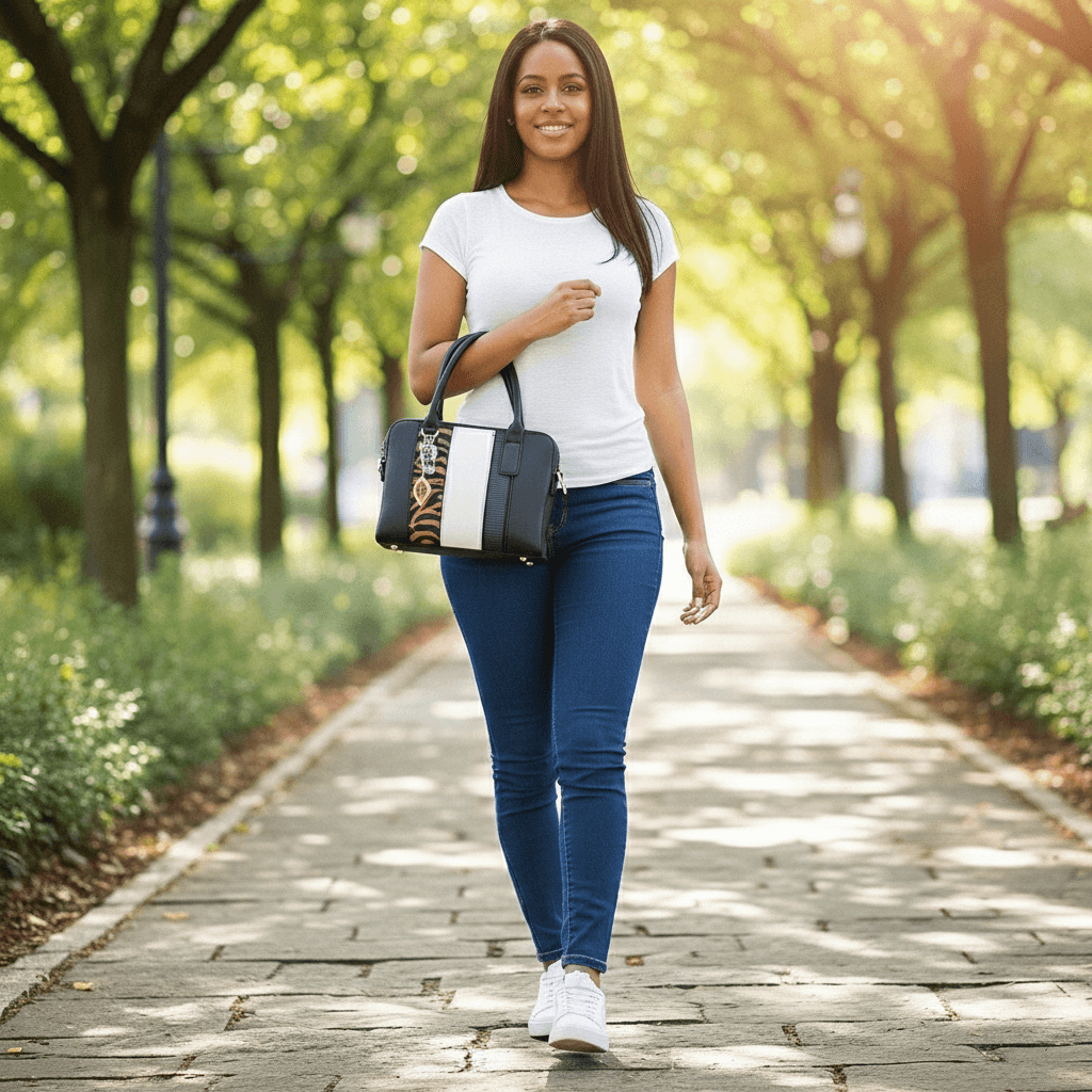 Womens Bag Two Compartments | Black