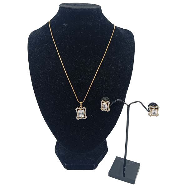 Woman Necklace Set White Pendant 