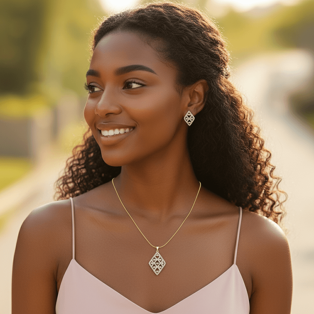 Women Necklace Set Pendant Crystals  