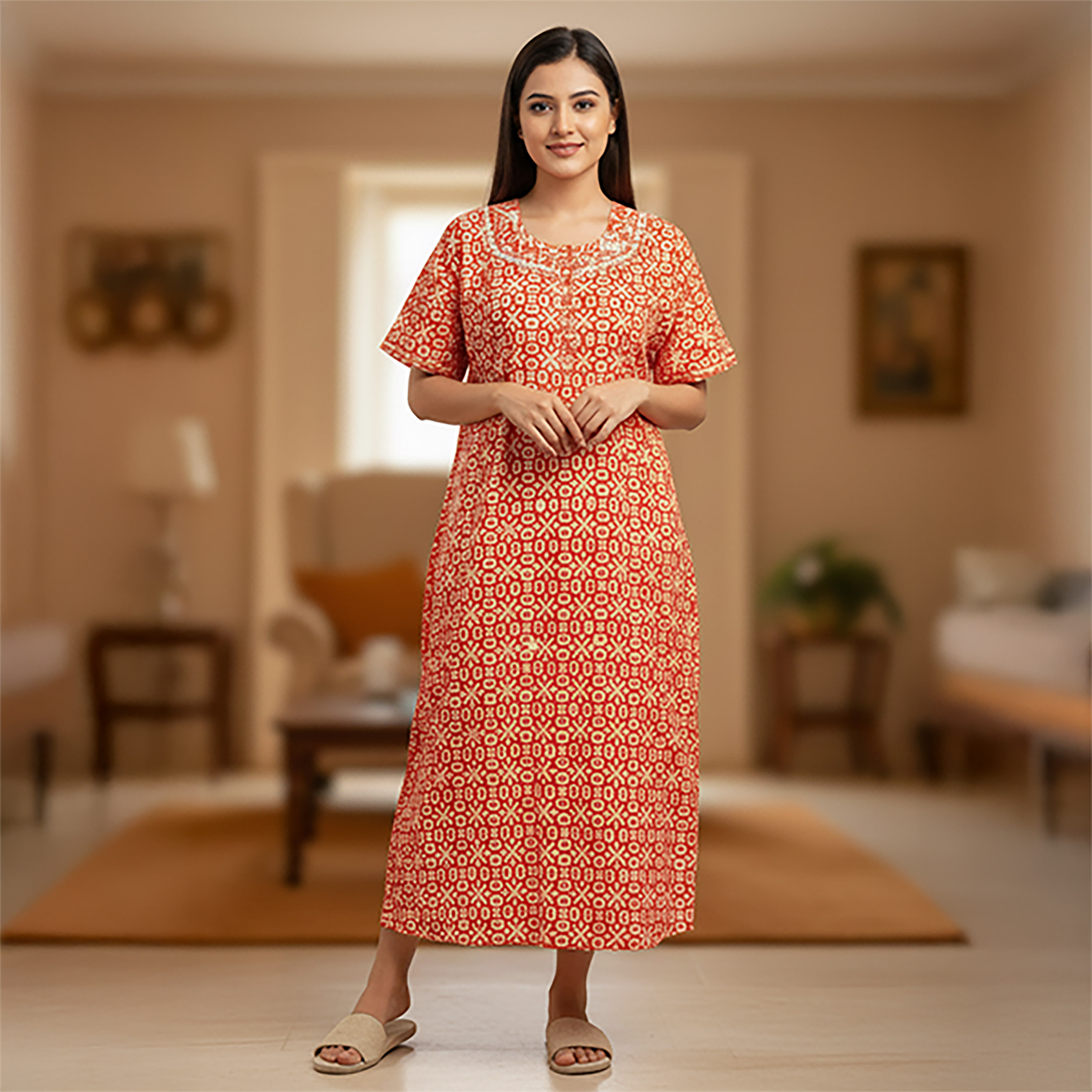 Nightgown | Orange (Size: Free)