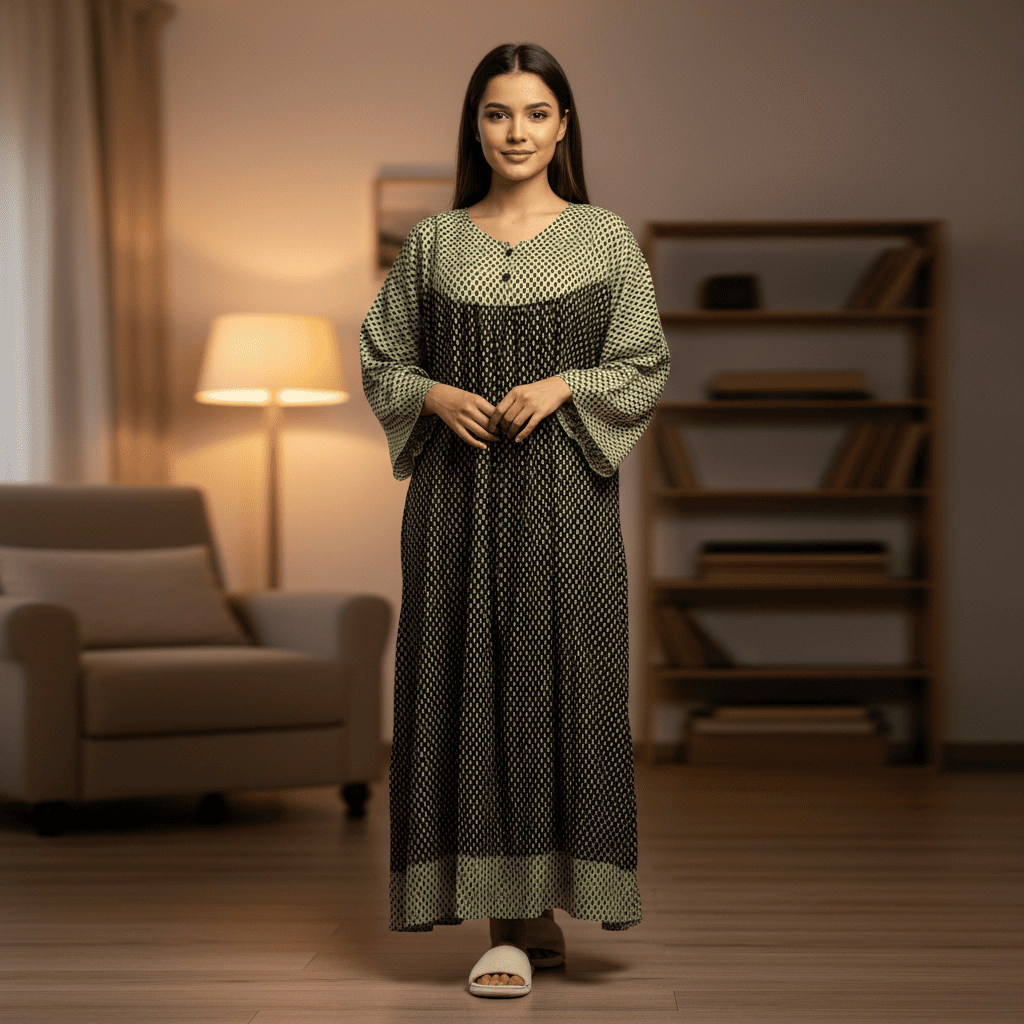 Rayon Nightgown | Size: L (Green)