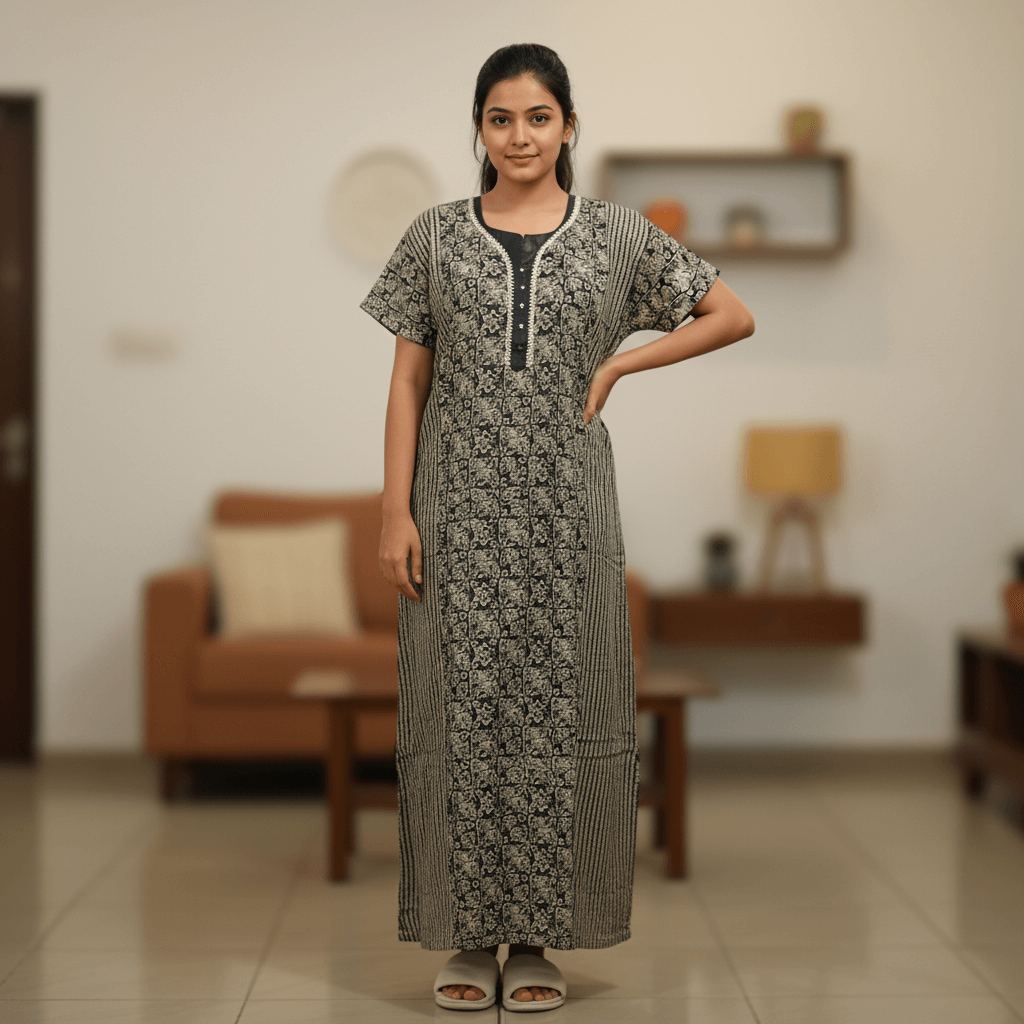 Rayon Nightgown | Size: Free (Fern Green)