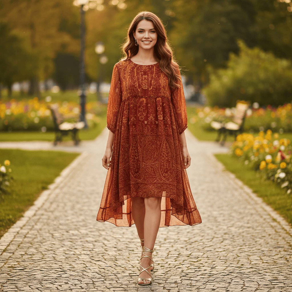 Ladies Gown | Orange | L