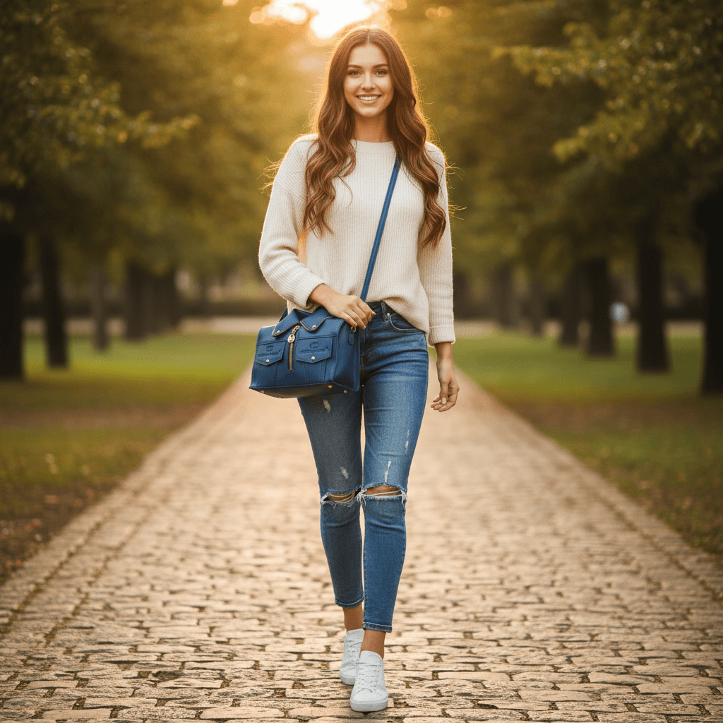 Womens Bag Two compartments | Blue