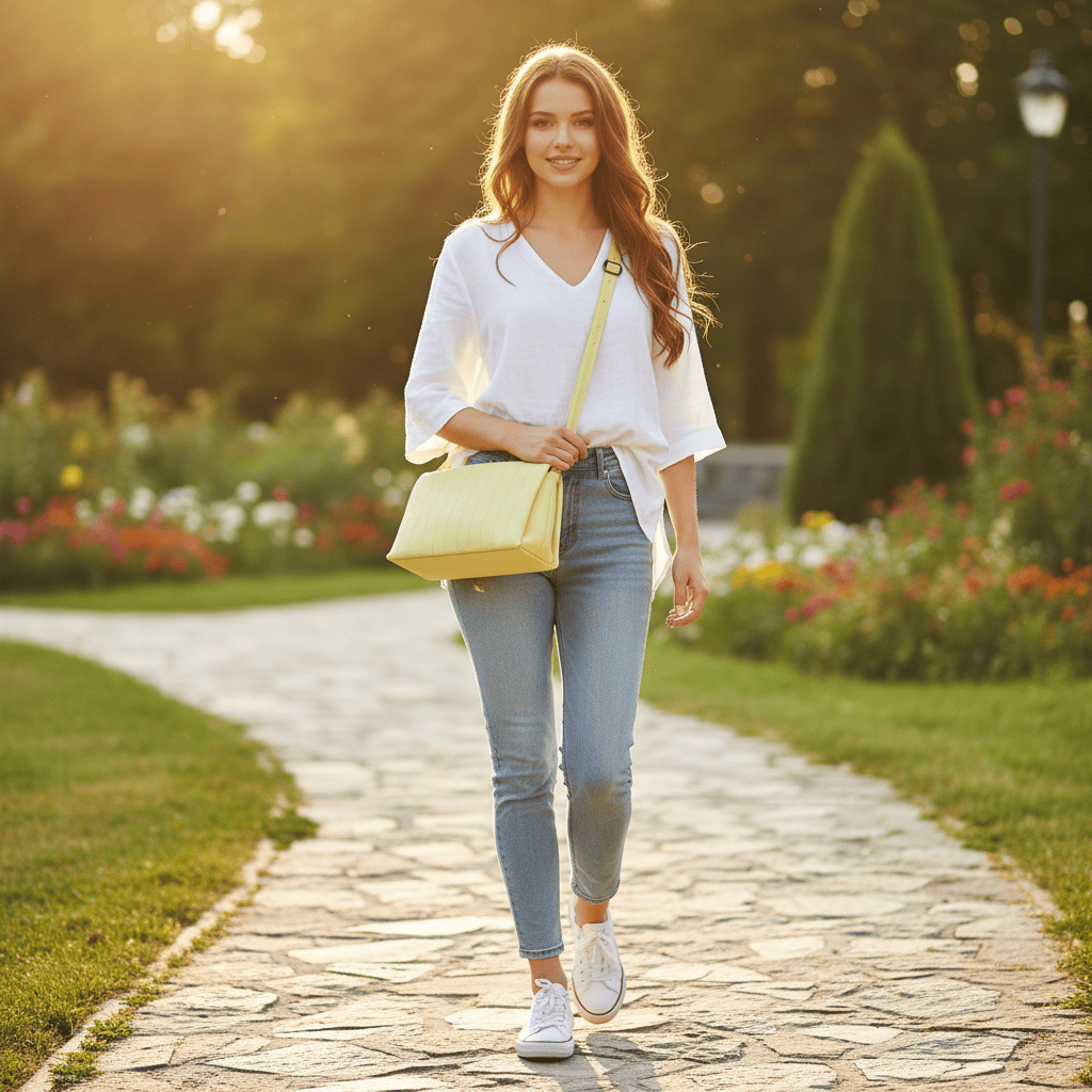 Womens Bag Two compartments | Higher Standard | Yellow