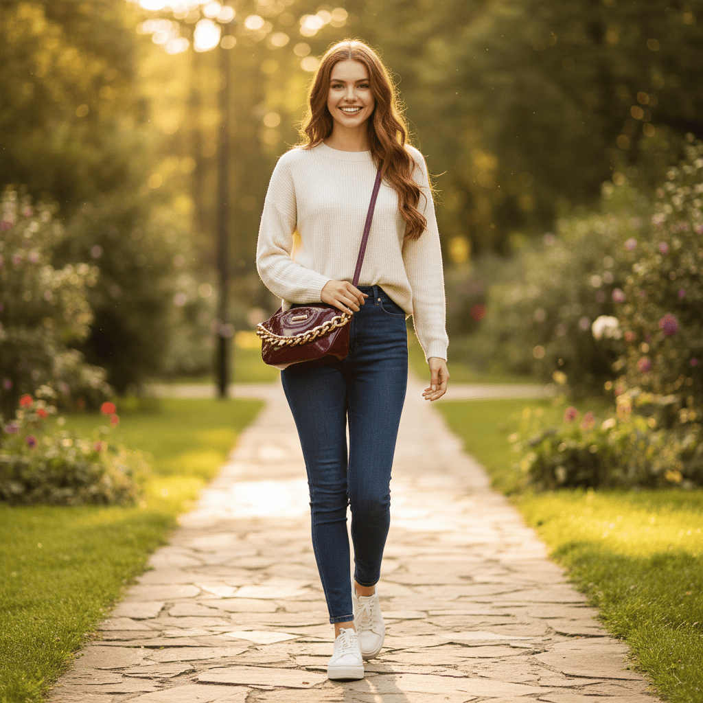 Womens Bag One compartment | Burgundy | 262g