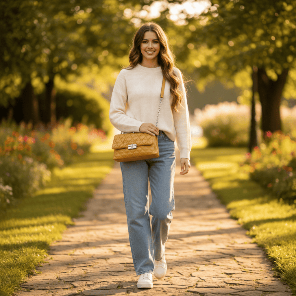 Womens Bag Two Compartments | Yellow | 387g