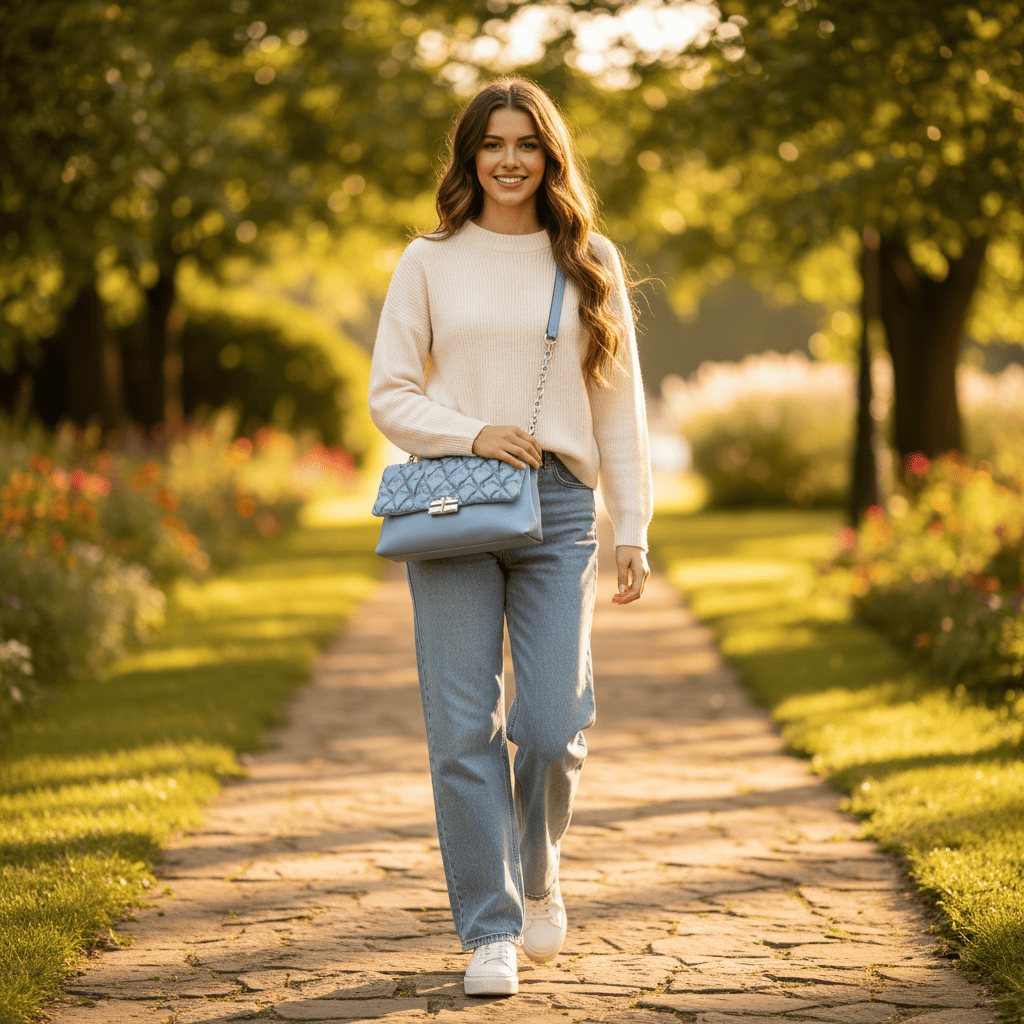 Womens Bag Two Compartments | Blue | 387g