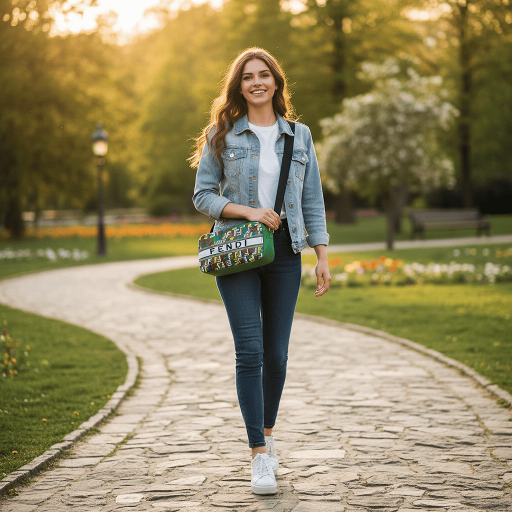 Womens Bag Two Compartments | Green | 288g