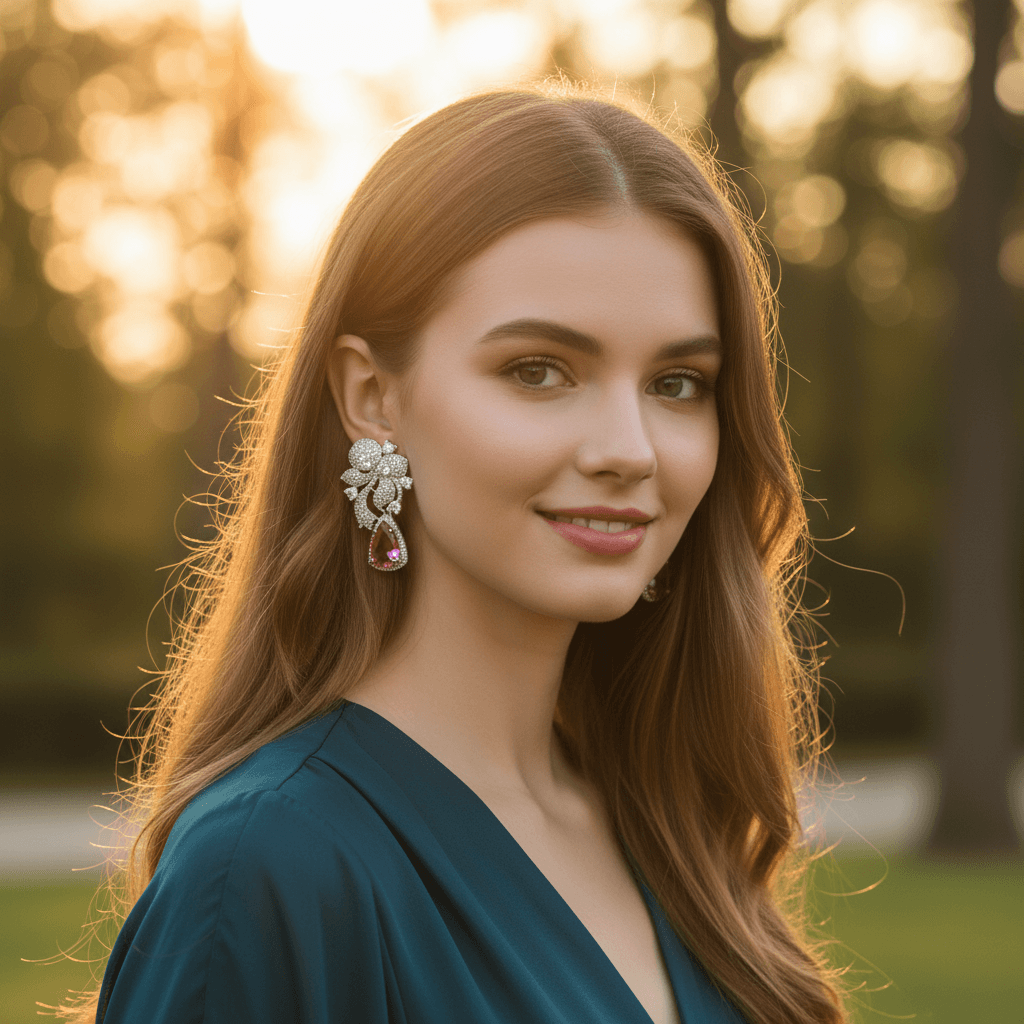 Zirconia Statement Earrings - 18g