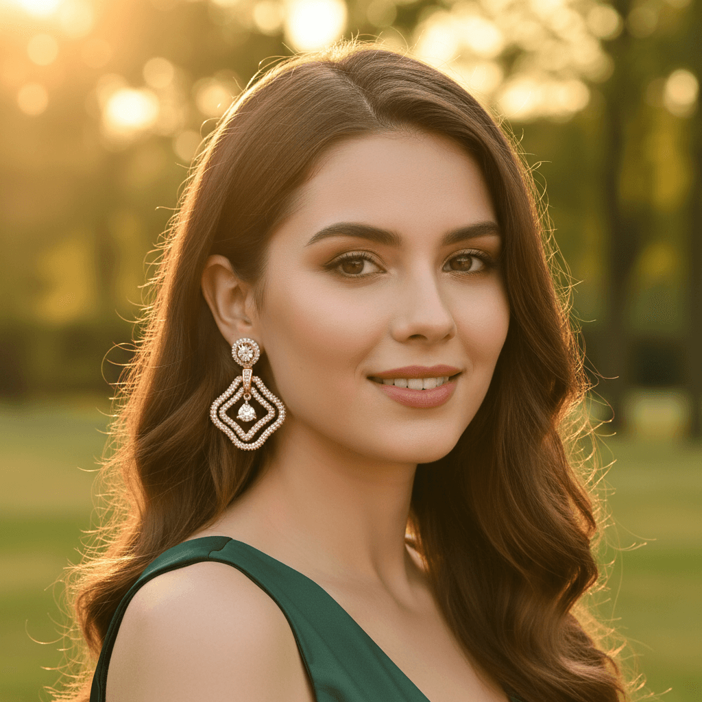 Zirconia Statement Earrings - 16g