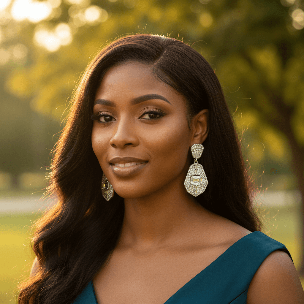 Zirconia Statement Earrings - 21g with crystal