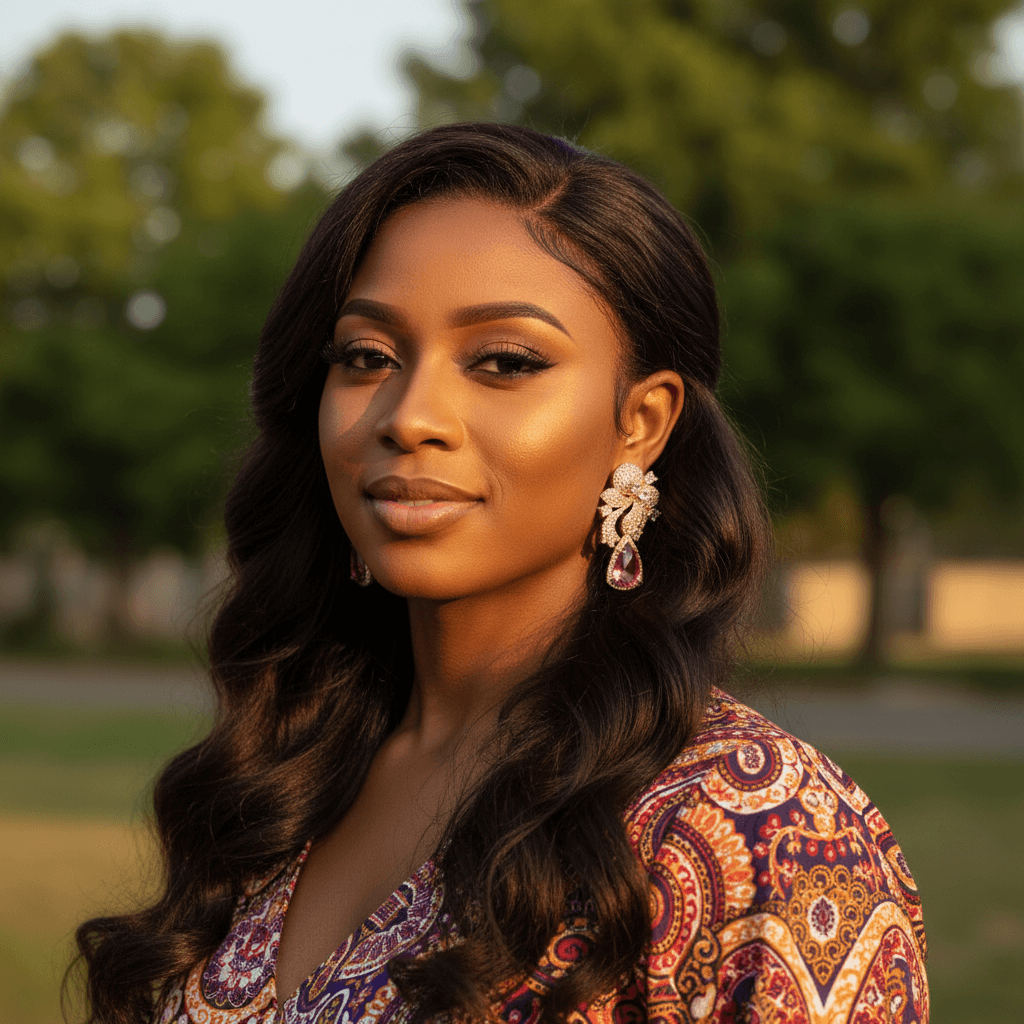 Zirconia Statement Earrings - 18g Golden with Red Gem Stone 