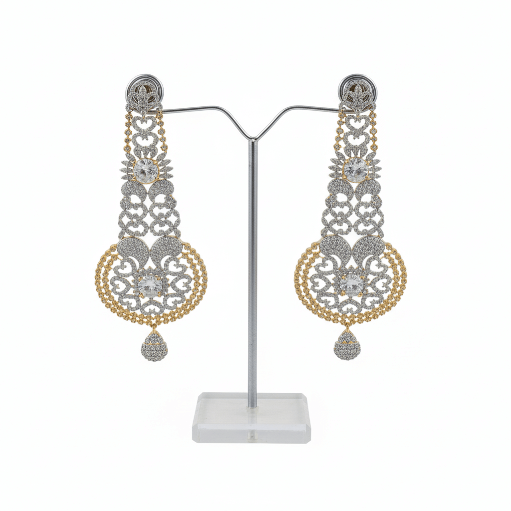 Statement Earrings - 20g Silver on Golden 