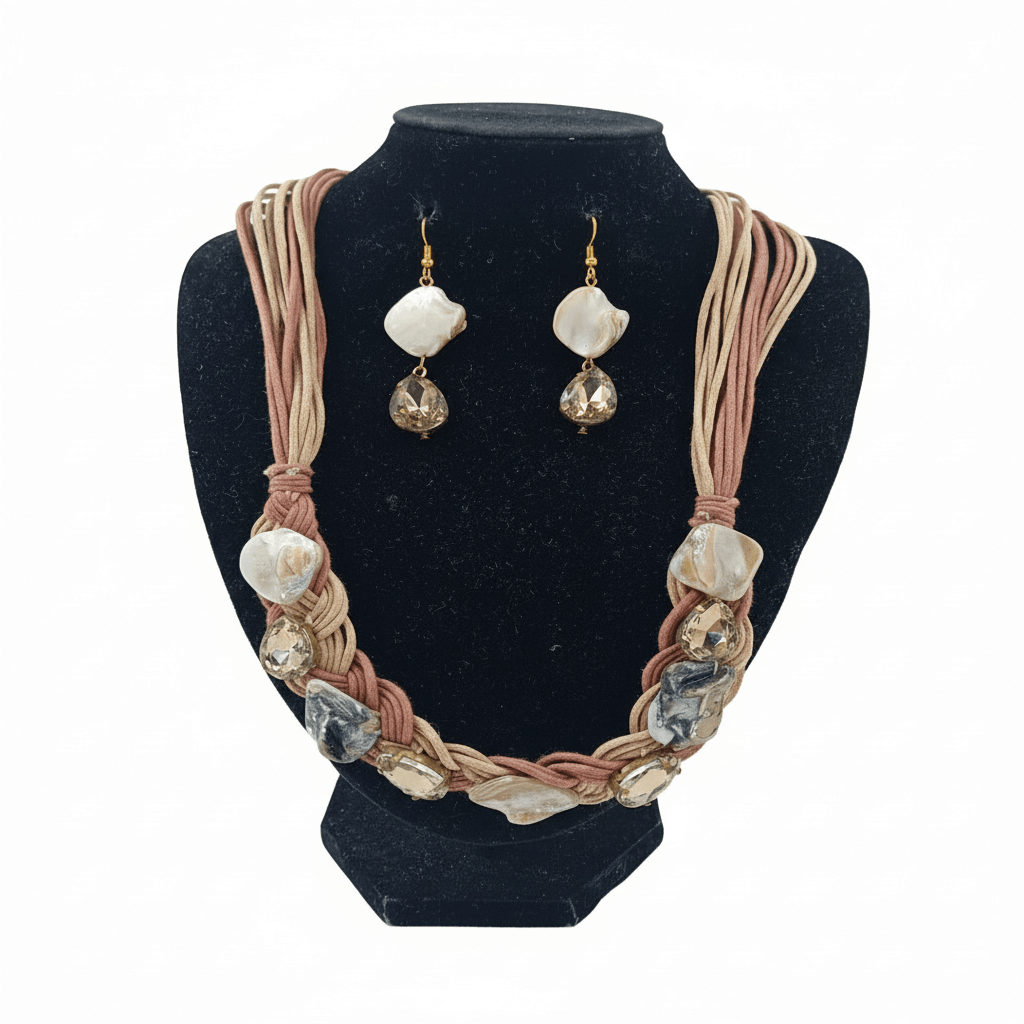 Women Fashion with Multi Colour Strap Necklace with stone