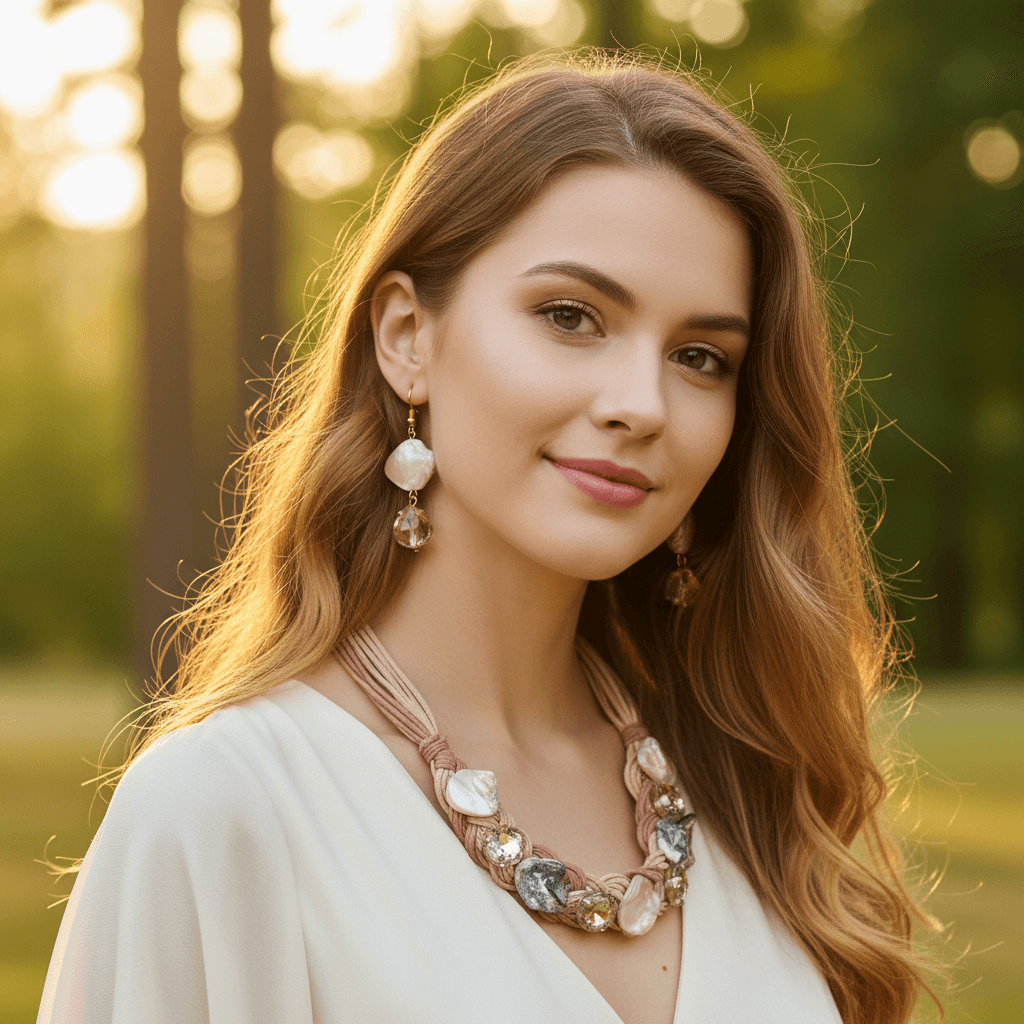 Women Fashion with Multi Colour Strap Necklace with stone