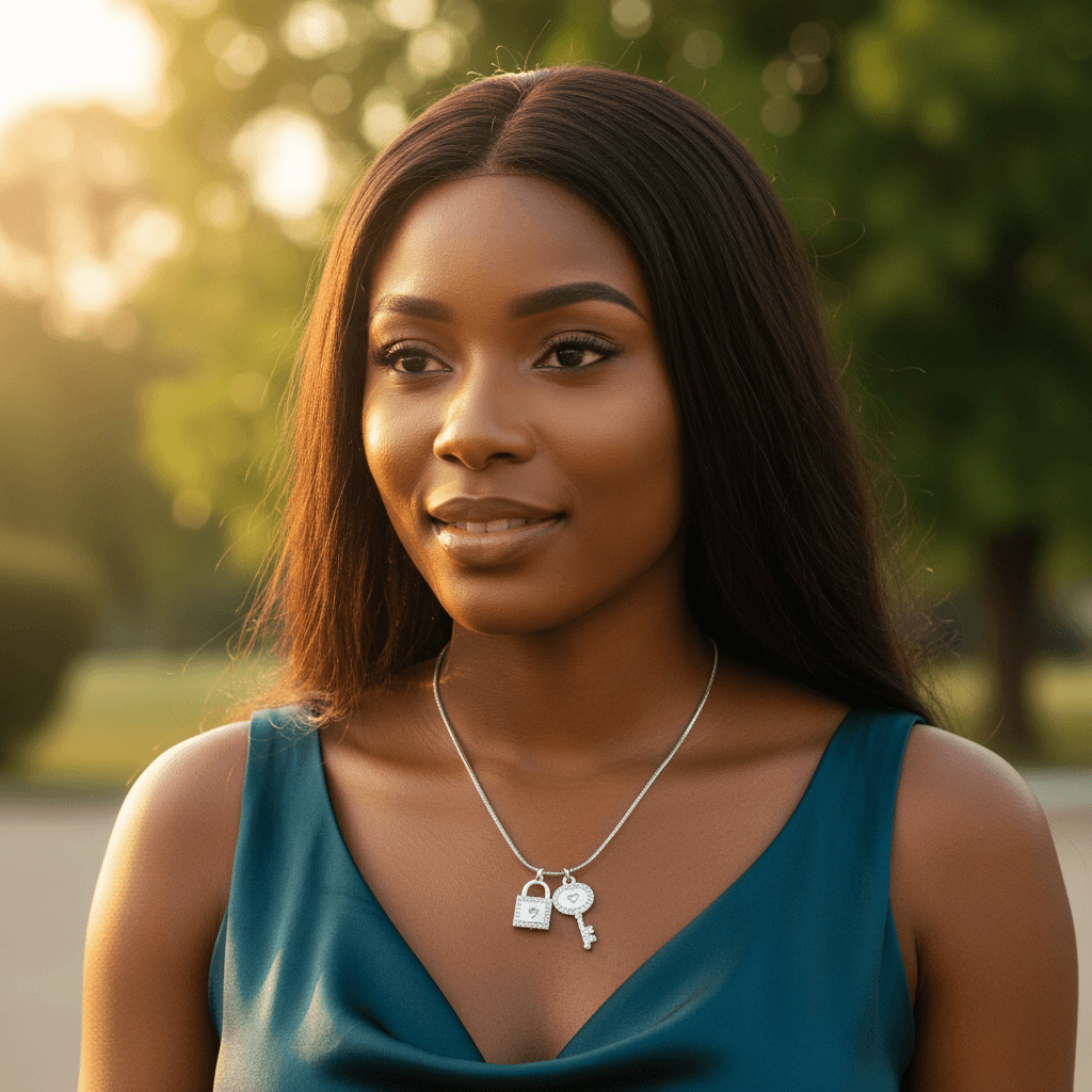 Women Fashion Two Pendant Key n Box 