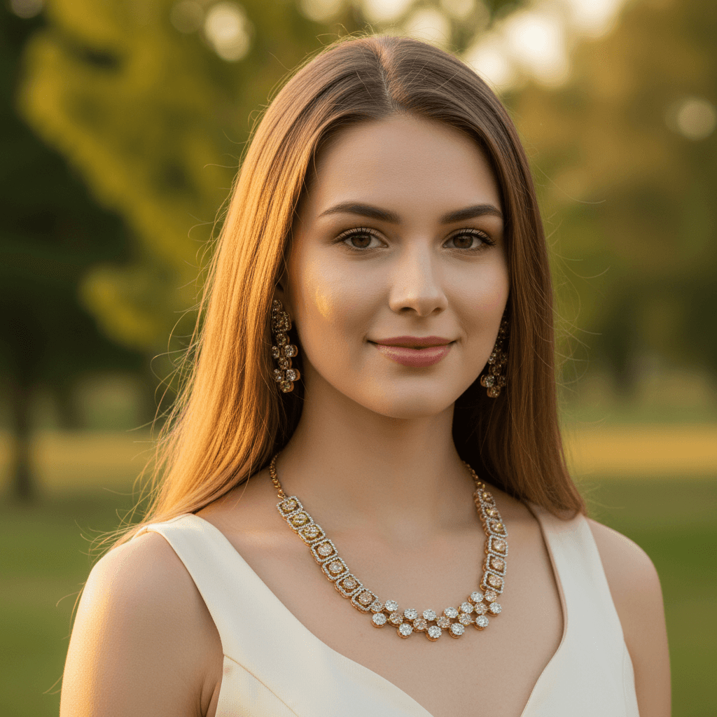  Women Necklace Set Silver & Golden Shiny Necklace 