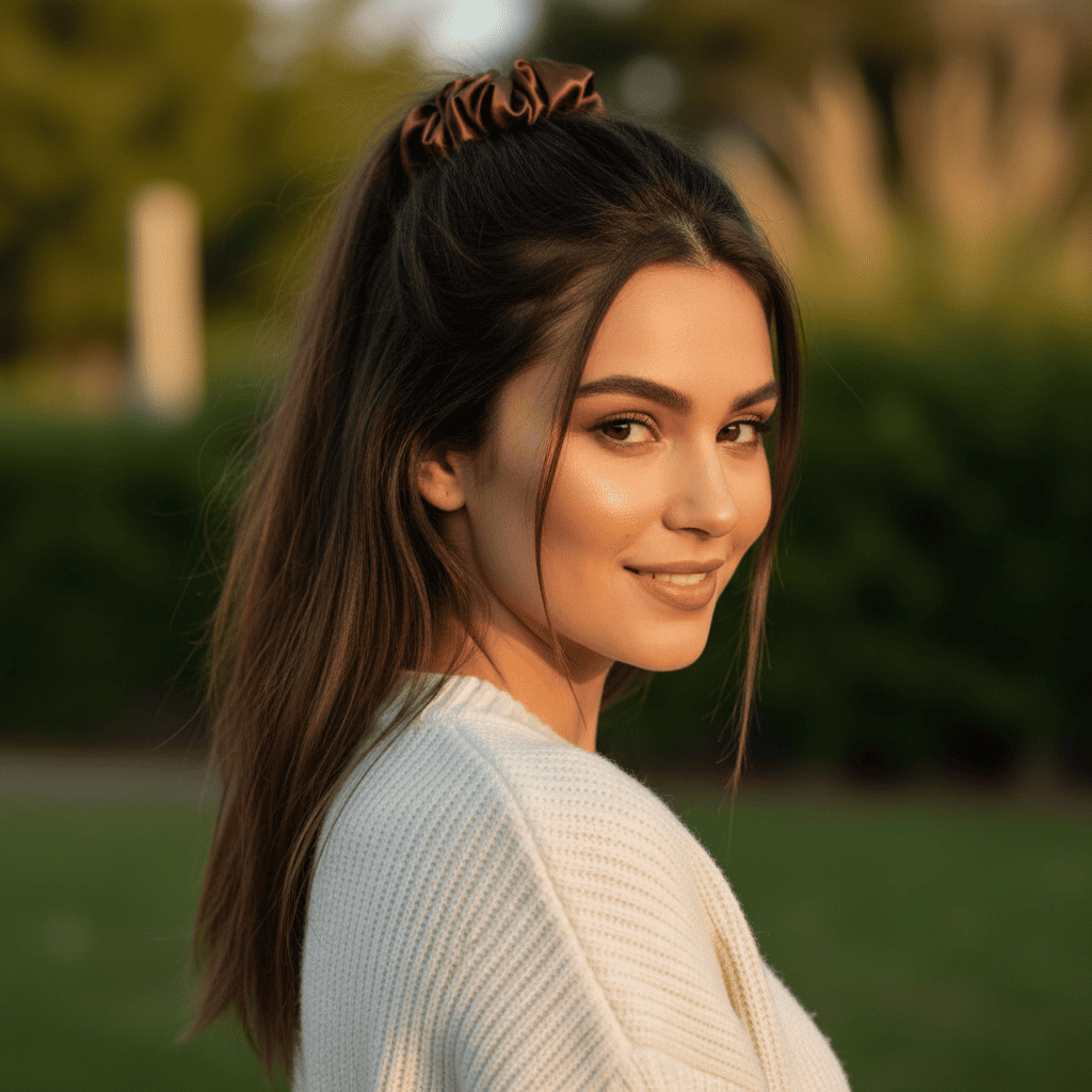 Hair Scrunchie | Brown 