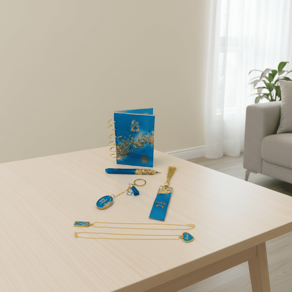 Personalized Resin Diary, Pen, Bookmark, Keychain And Pendant With Chain