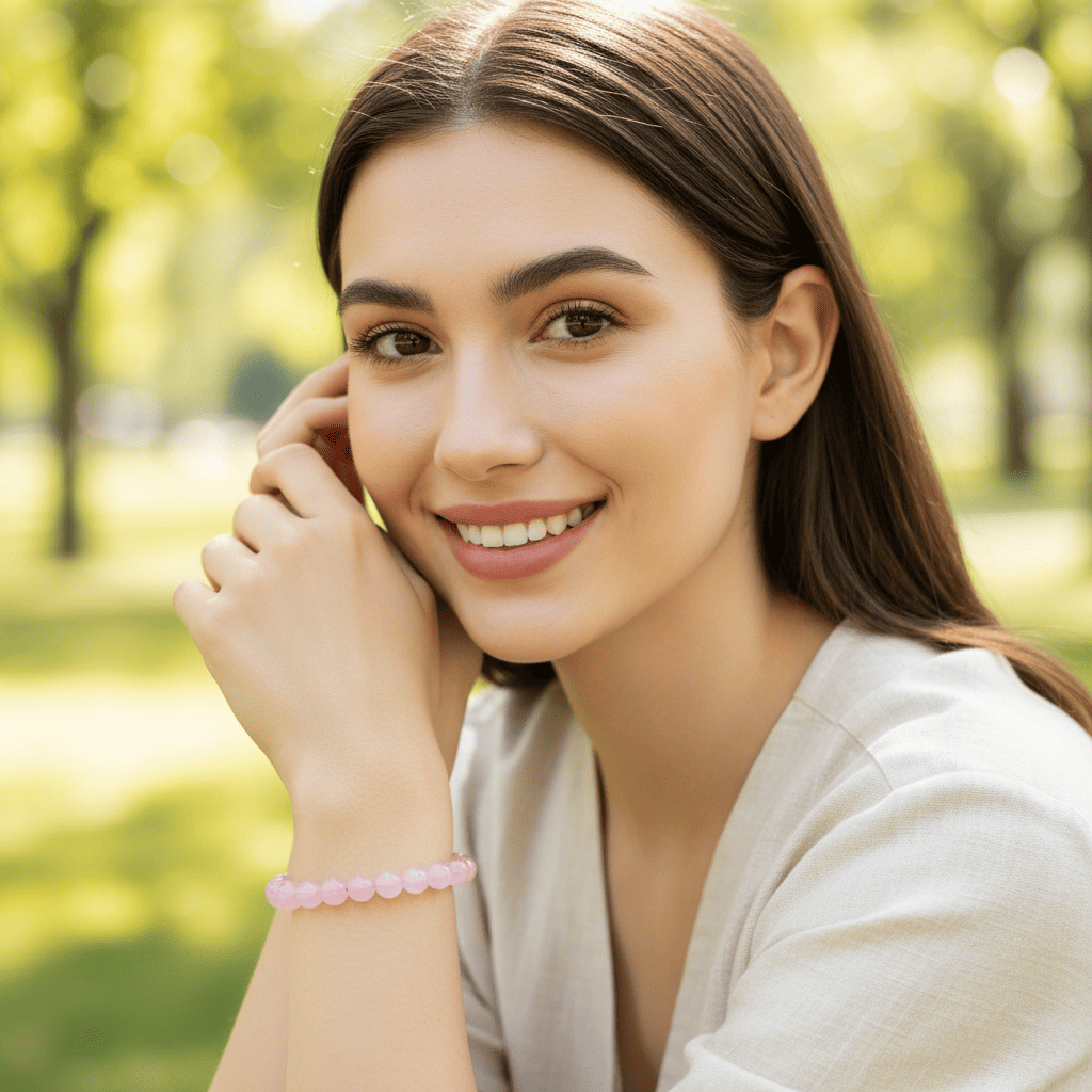 Rose Quartz Crystal  Bracelet