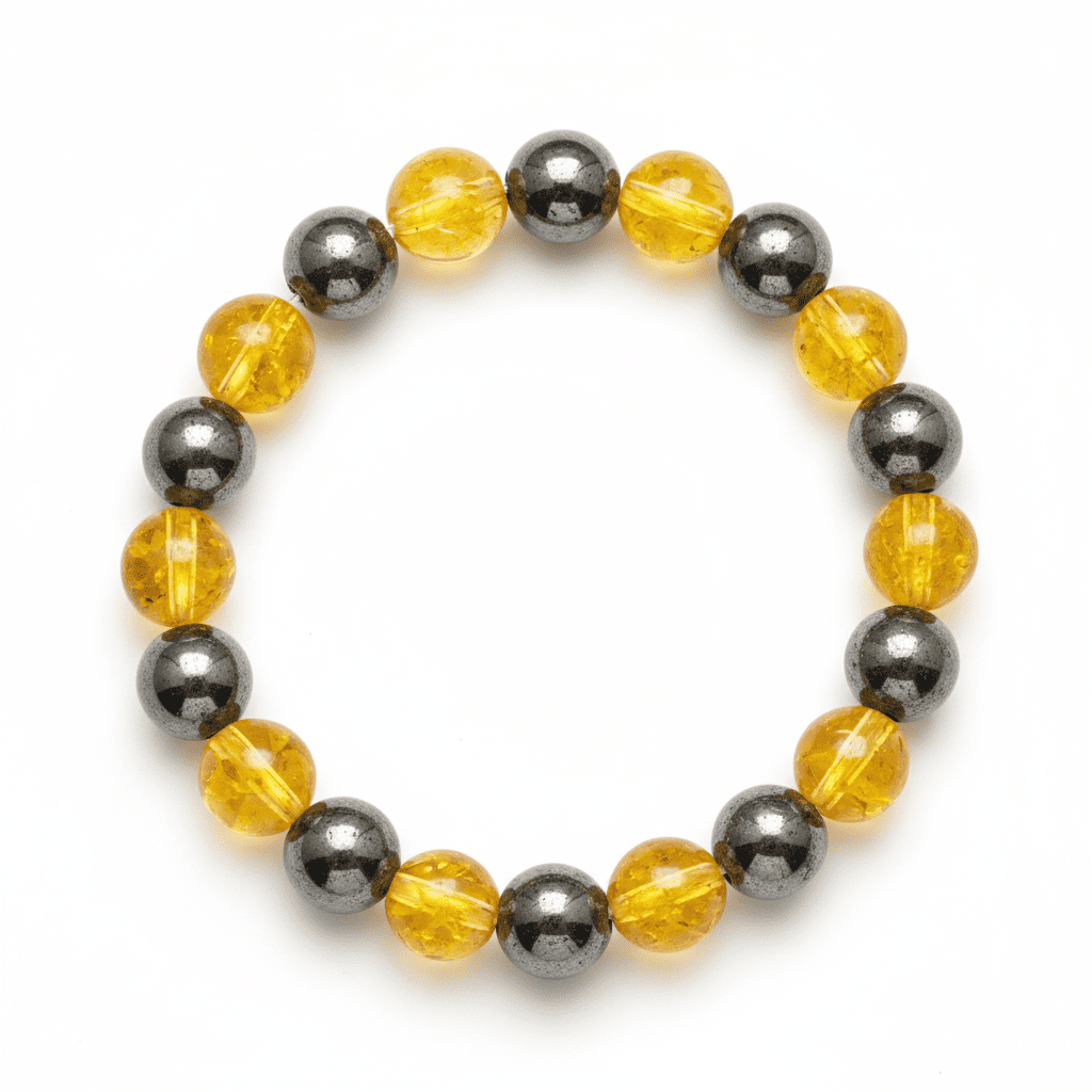 Citrine with Pytrine Crystal Bracelet ( Comes With Certificate in a  Gift Box)