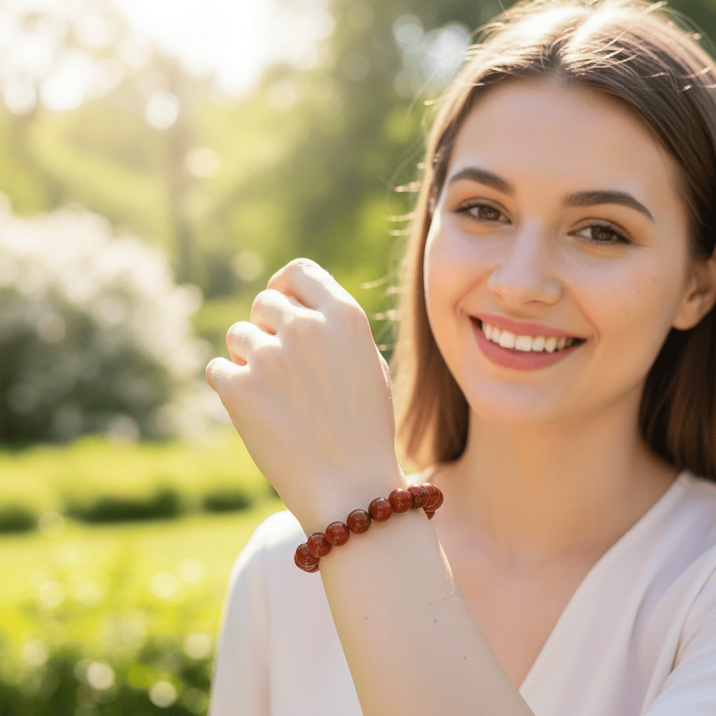 Red Jasper Crystal Bracelet ( Comes With Certificate in a  Gift Box)