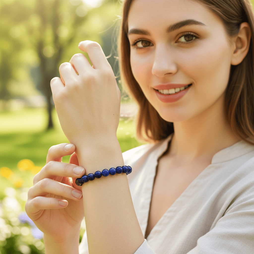 Blue Tiger Eye Crystal Bracelet ( Comes With Certificate in a  Gift Box)