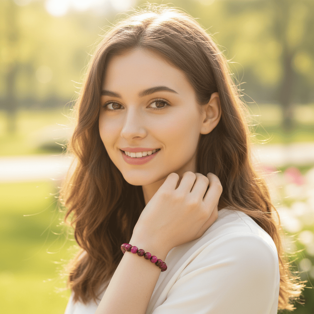 Pink Tiger Eye Crystal Bracelet