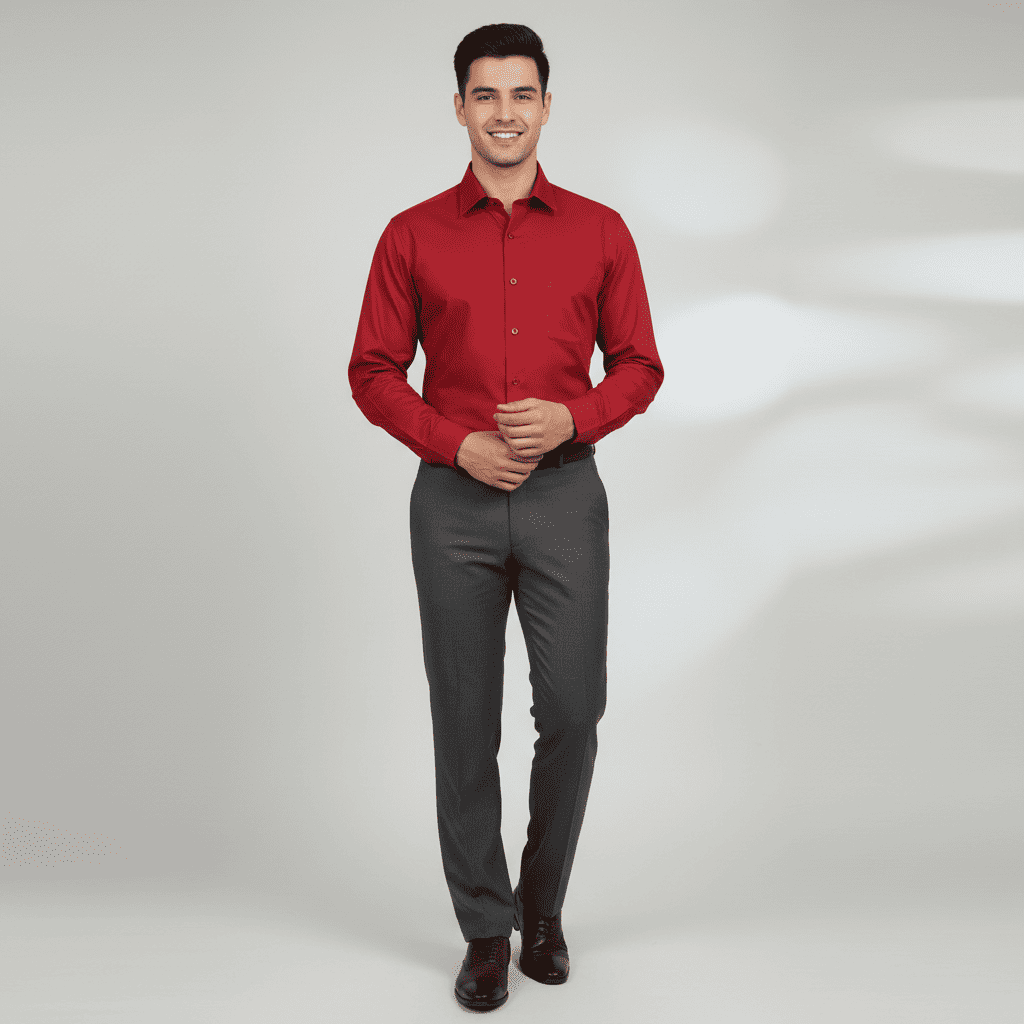 Red Plain Shirt | Size: L | EF-40-18