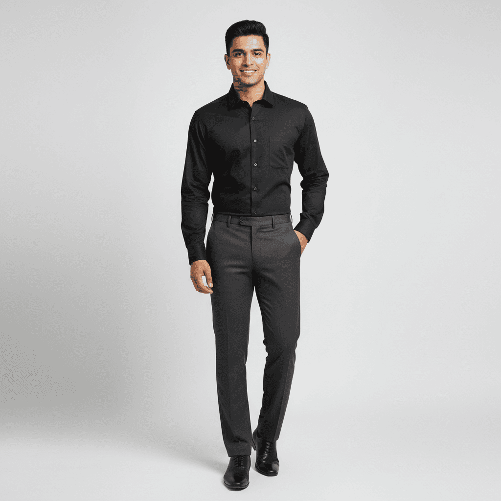 Navy Blue Plain Shirt | Size: XXL | ID Code: EF-40-18