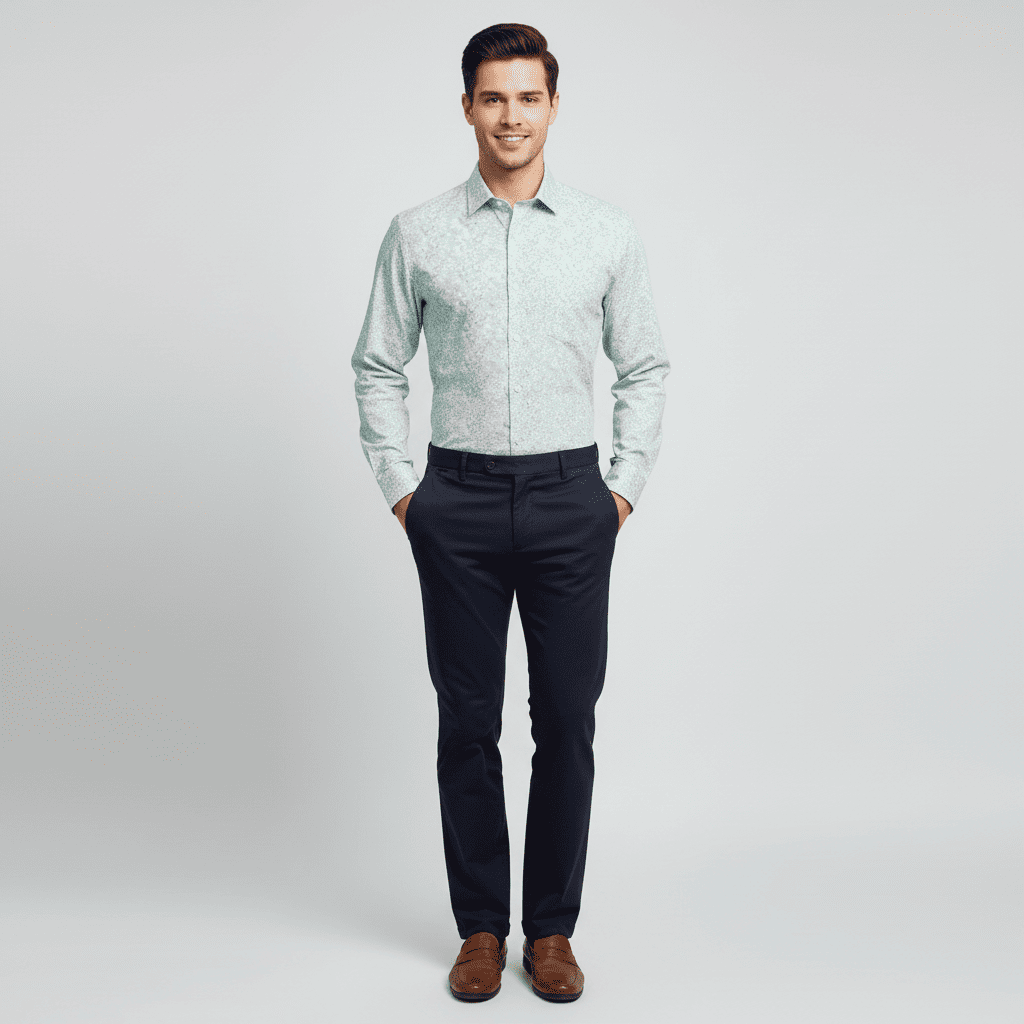 Light Green Patterned Shirt | Size: 3XL | ID Code: EF-40-6