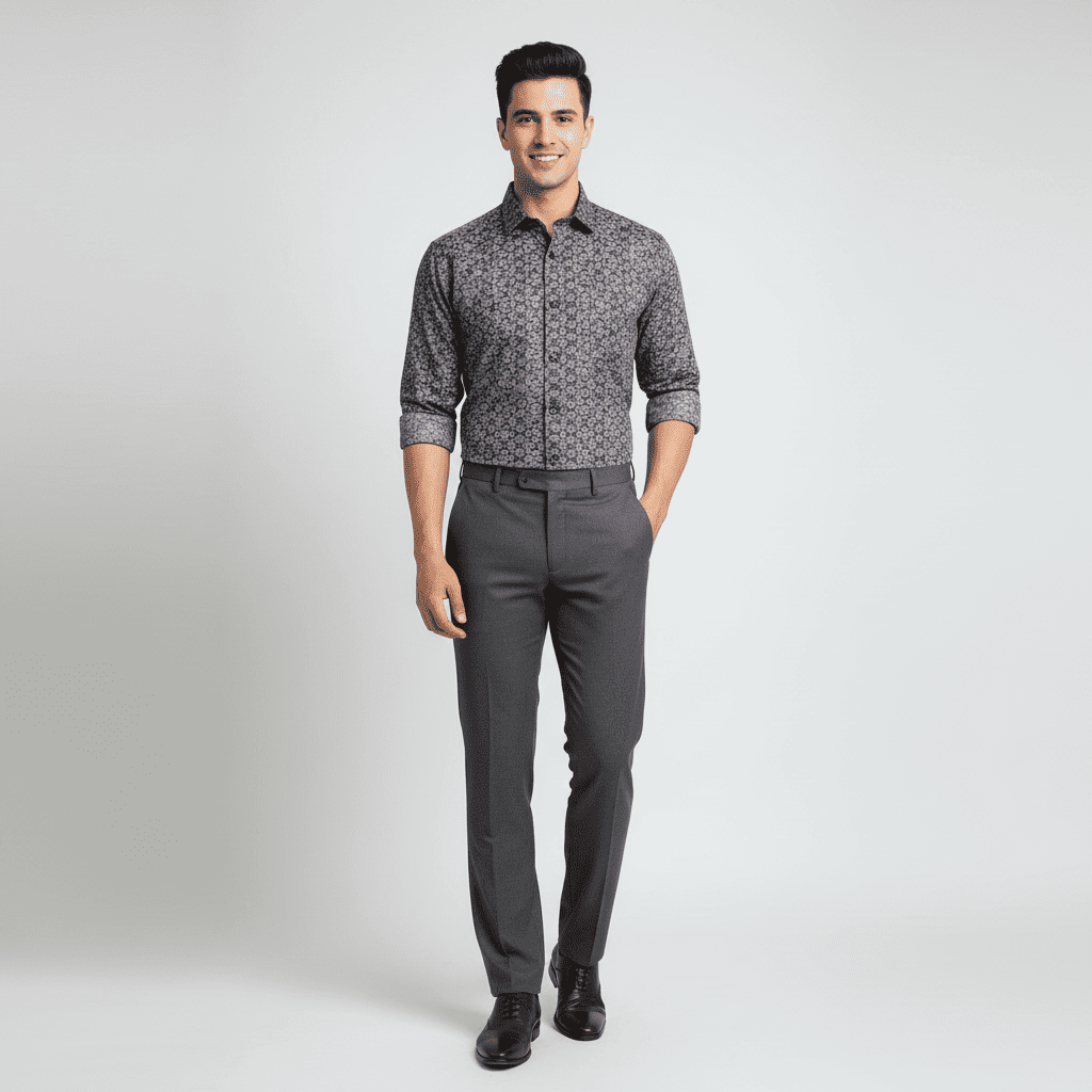 Light Brown Patterned Shirt | Size: 3XL | ID Code: EF-40-6