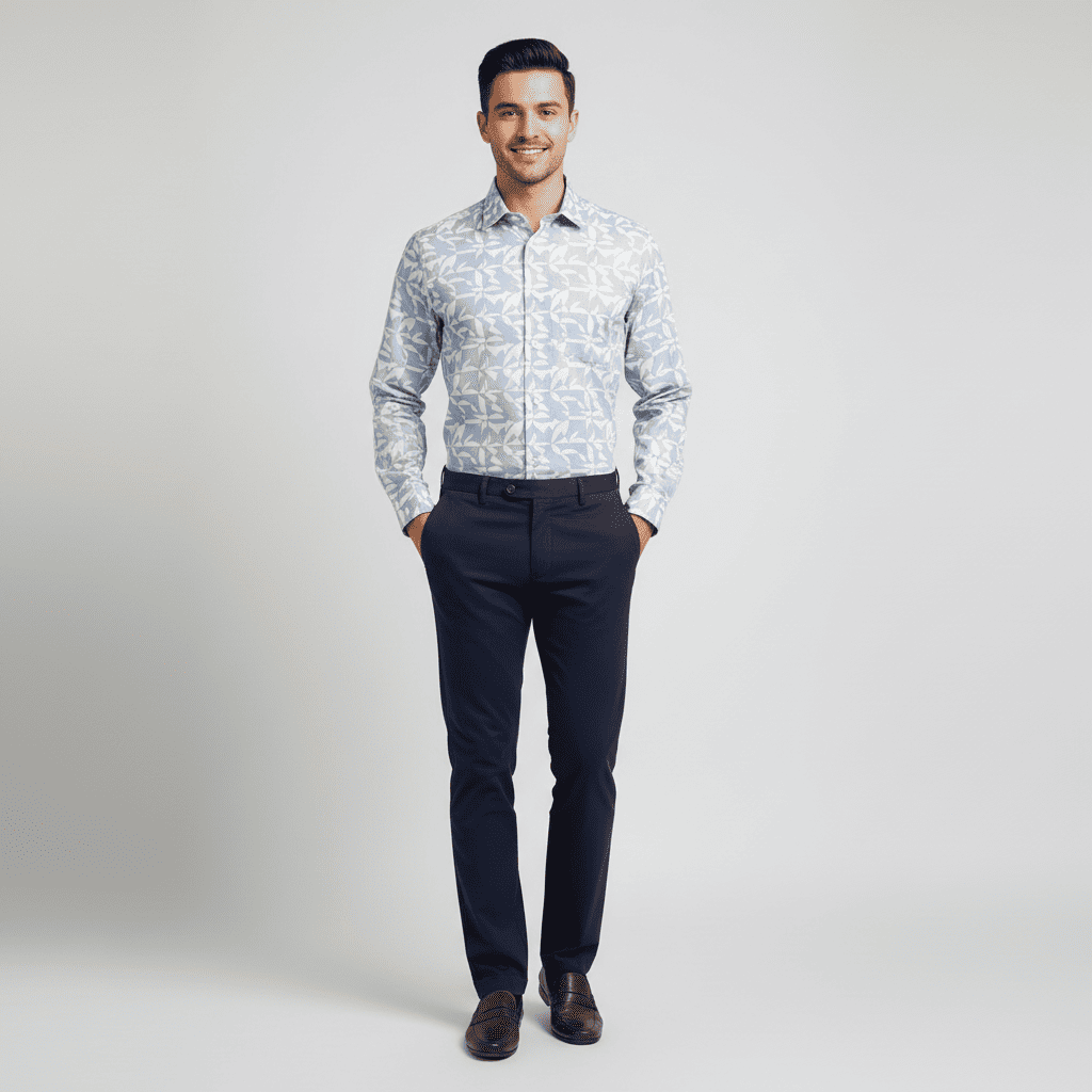 Blue Patterned Shirt | Size: 3XL | ID Code: EF-40-6