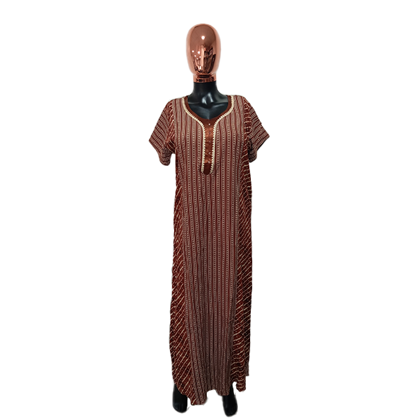 Rayon Nightgown | Maroon (Size: Free)